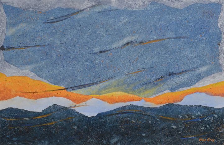 Watercolor and Acrylic abstract painting