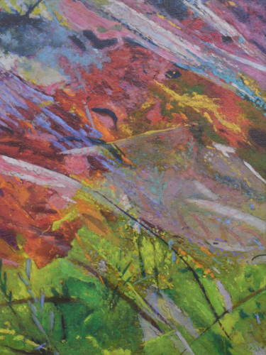 Abstract mixed-media art exploring color and form